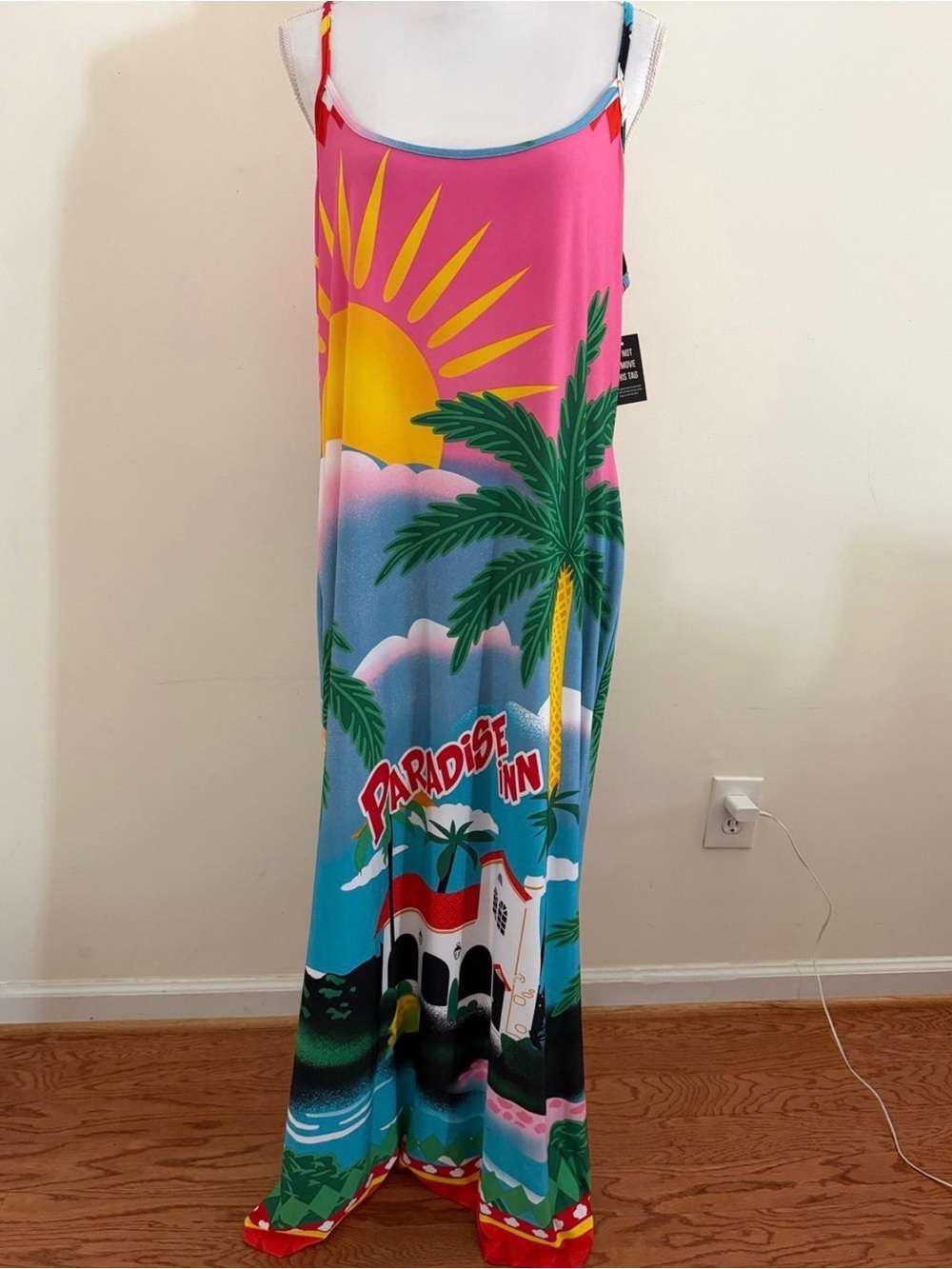 Ashley Stewart Floral Beach Paradise inn Print Maxi Dress New With Tags $69.50